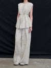 Mutedance 25 Spring/Summer Flower Bud Pleated Trousers MD-MD25SS98-LINEN MD25SS97
